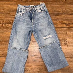 Zara denim distressed jeans